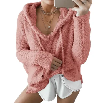 Winter Warm Hooded Pullovers Autumn Hoodies V-Neck Sweatshirt Women Thick Casual Plush loose Fleece Hoodie Female
Winter Warm Hooded Pullovers Autumn Hoodies V-Neck Sweatshirt Women Thick Casual Plush loose Fleece Hoodie Female