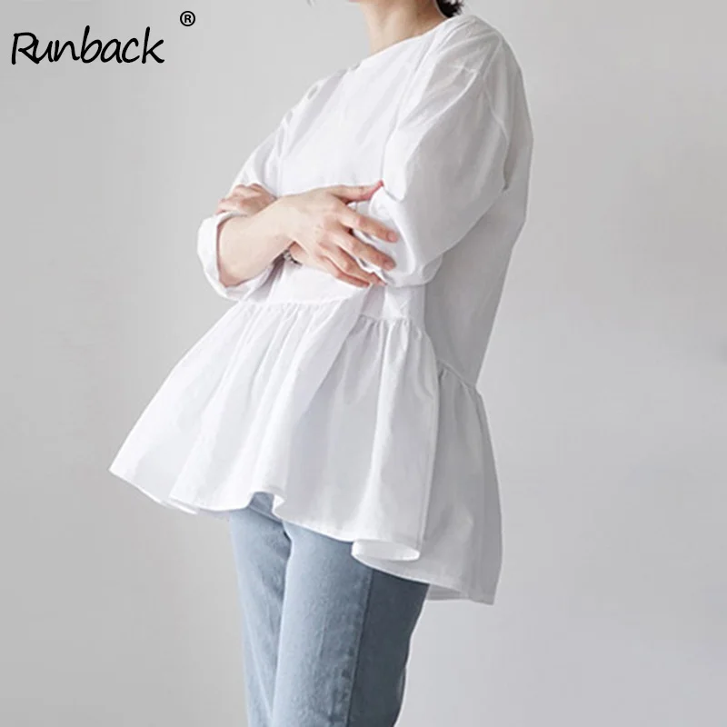 Runback White Blouse Women Ladies Tops O-neck Solid Chemisier Femme Plus Size Cotton Three Sleeve Chemisier Femme Blusa Mujer
Runback White Blouse Women Ladies Tops O-neck Solid Chemisier Femme Plus Size Cotton Three Sleeve Chemisier Femme Blusa Mujer