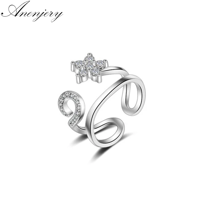 Anenjery Dazzling Micro CZ Setting Zircon Flower Adjustable Index Finger Rings For Women 925 Sterling Silver Jewelry S-R337
Anenjery Dazzling Micro CZ Setting Zircon Flower Adjustable Index Finger Rings For Women 925 Sterling Silver Jewelry S-R337
