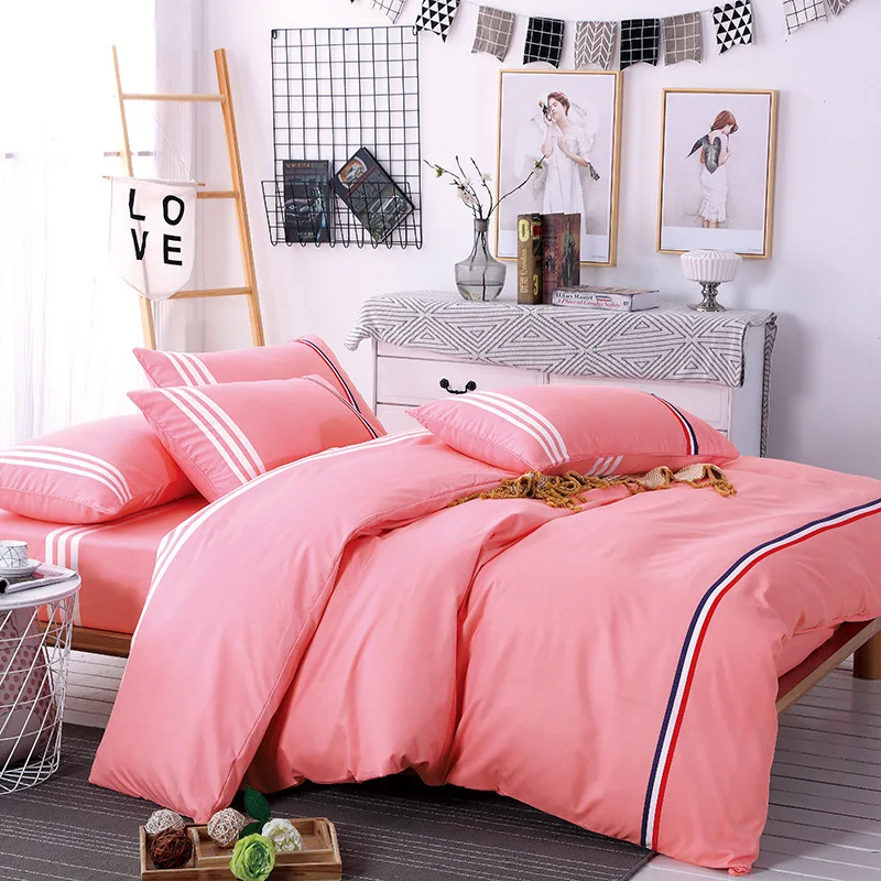 Bedding Set Queen King Size 3-4pcs Jade Color Bed Linens For Adults Single Double Bed Simple Stripe Bedclothes XF216-12
Bedding Set Queen King Size 3-4pcs Jade Color Bed Linens For Adults Single Double Bed Simple Stripe Bedclothes XF216-12