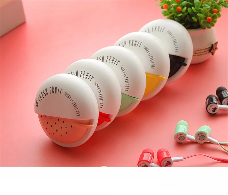 Fruit Candy Colorful Wired Earphones 3.5mm in-ear with Microphone for Phone Lenovo Xiaomi Girls Kid Child Student for MP3 Gifts (3)