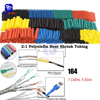 164PCS Cable Sleeves Polyolefin Shrinking Assorted Polyolefin Heat Shrink Tube Wire Cable Insulated Sleeving Tubing Set
164PCS Cable Sleeves Polyolefin Shrinking Assorted Polyolefin Heat Shrink Tube Wire Cable Insulated Sleeving Tubing Set
