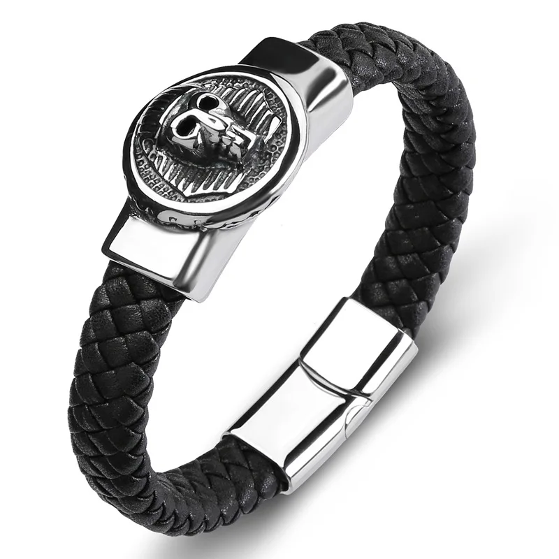2018 New Stainless Steel Bangle Black Leather Weaving Charm Rope chain Bracelet Men's Bracelets Jewelry Antique Gifts Pulseira
2018 New Stainless Steel Bangle Black Leather Weaving Charm Rope chain Bracelet Men's Bracelets Jewelry Antique Gifts Pulseira