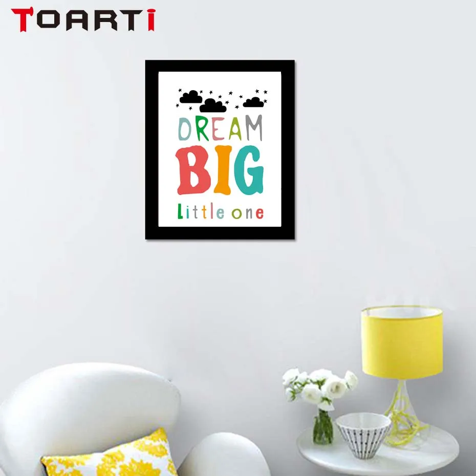 Dream Big Kids Quotes Posters Prints Inspirational Letter Canvas Painting On The Wall For Boy Kids Room Home Decor Art Pictures (1)