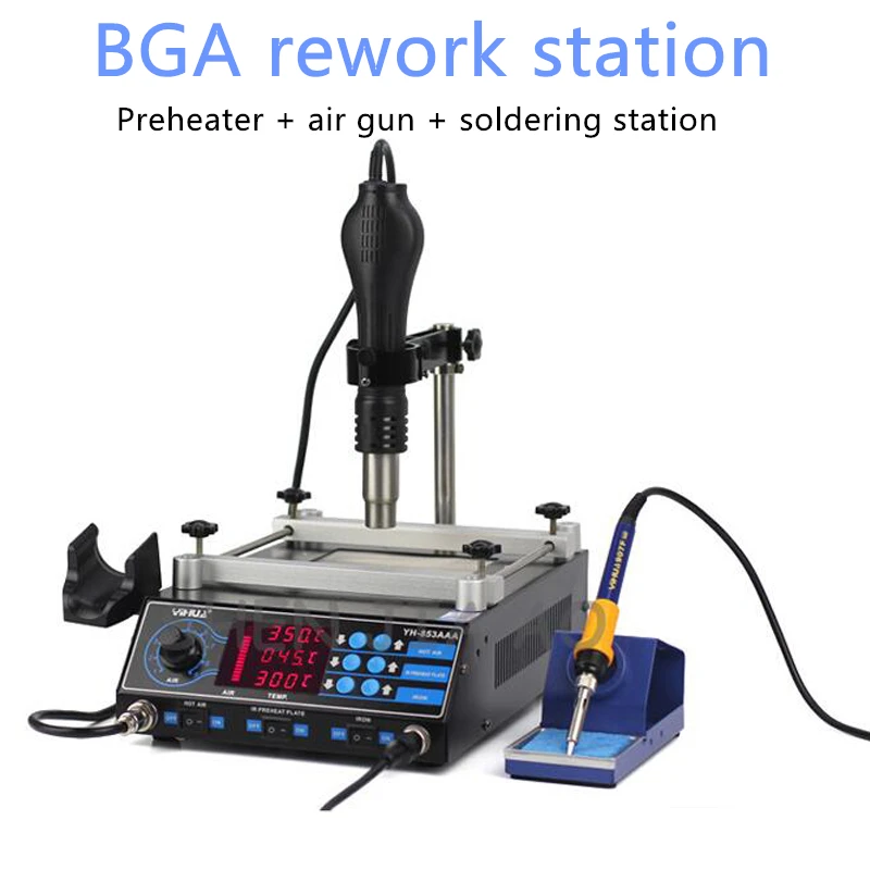 853AAA BGA Hot Air Disassembly Station BGA Rework Station Hot Air Gun Soldering Iron Three-in-one Hot Air 1270W
853AAA BGA Hot Air Disassembly Station BGA Rework Station Hot Air Gun Soldering Iron Three-in-one Hot Air 1270W