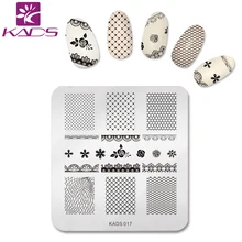 KADS mode 017 fleurs et dentelle Image ongles estampage plaques Nail Art Design modèle timbre manucure pochoir pour ongles outil(China)