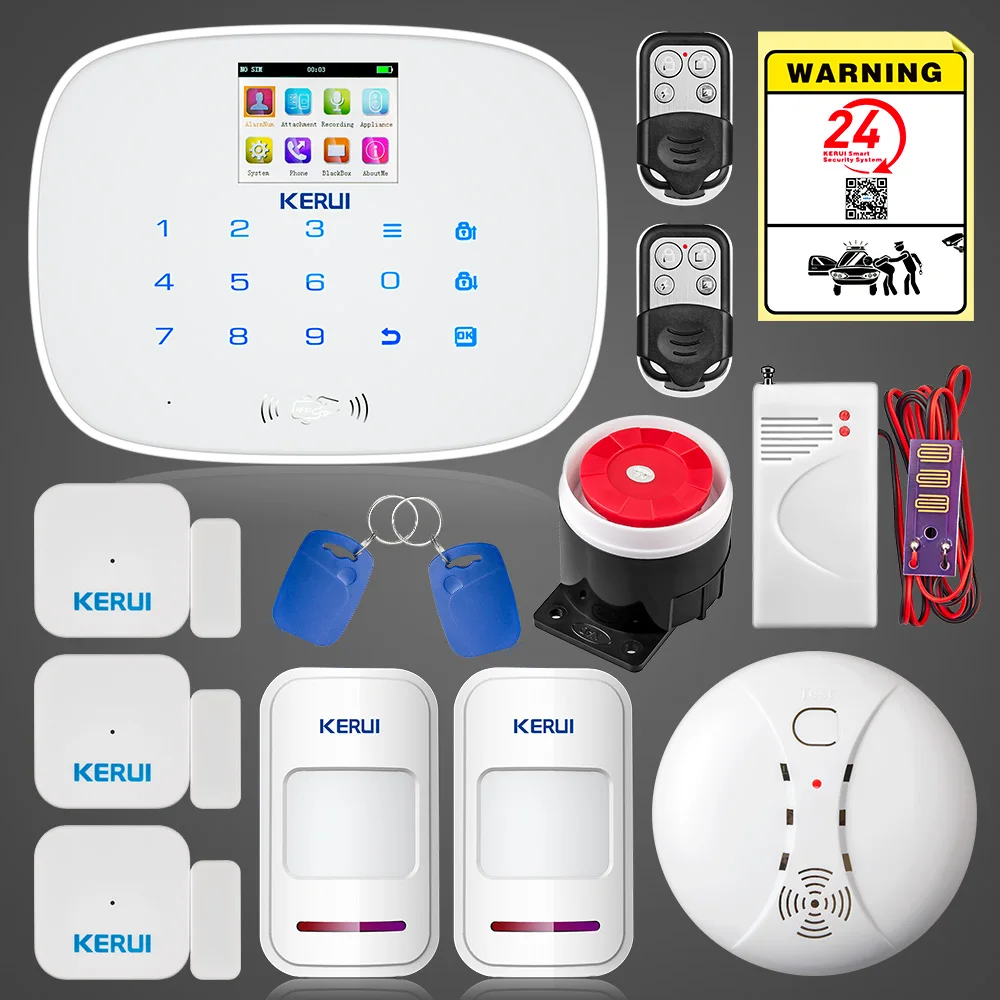 

KERUI Russian English Language 433MHZ seguridad Wireless Home Alarme Sets G19 GSM Alarm Systems Security Home with Water Sensor