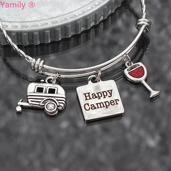 yamily 8pcs/lot Happy Camper Bracelet, camping gift, RV travel trailer charm Stainless Steel bangle glamping jewelry sl290
yamily 8pcs/lot Happy Camper Bracelet, camping gift, RV travel trailer charm Stainless Steel bangle glamping jewelry sl290