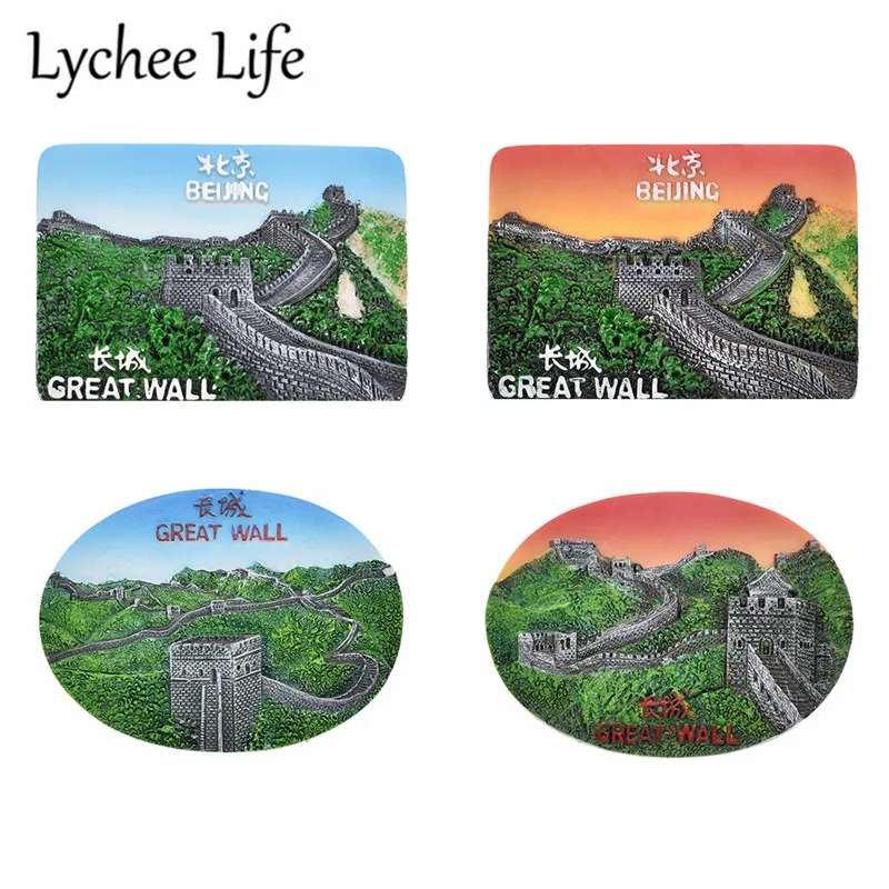 

Beijing Scenic Refrigerator Magnetic Sticker The Great Wall Tourist Souvenir Fridge Magnet Modern Home Kitchen Decor