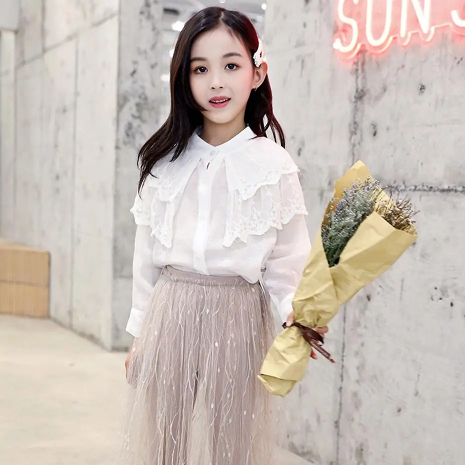 White Girls Blouse Long Sleeve Girls Blouse 2019 School Kids Shirt Lace Girls Clothes 6 8 12 Years Kid Costume Spring Autumn
White Girls Blouse Long Sleeve Girls Blouse 2019 School Kids Shirt Lace Girls Clothes 6 8 12 Years Kid Costume Spring Autumn