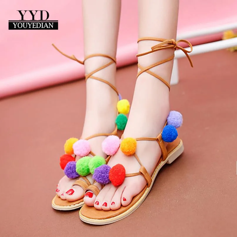 YOUYEDIAN Women shoes Bohemia Bandages Sandals Gladiator Sandals Flats Shoes Pom-Pom Rome Sandal sapatos mulher #4
YOUYEDIAN Women shoes Bohemia Bandages Sandals Gladiator Sandals Flats Shoes Pom-Pom Rome Sandal sapatos mulher #4