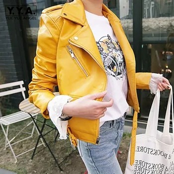 Korean Moto Biker Slim Womens Faux Leather Jackets Long Sleeve Lapel Sashes Fashion Big Size PU Leather Short Coats Streetwear
Korean Moto Biker Slim Womens Faux Leather Jackets Long Sleeve Lapel Sashes Fashion Big Size PU Leather Short Coats Streetwear