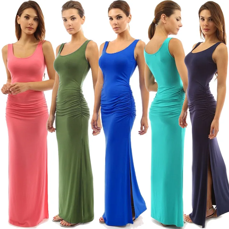 High Stretch Tank Robe Summer 2019 Elegant Women Sexy Dress O-neck Sleeveless Slim Maxi Dress Hem Split Long Dress Vestidos
High Stretch Tank Robe Summer 2019 Elegant Women Sexy Dress O-neck Sleeveless Slim Maxi Dress Hem Split Long Dress Vestidos