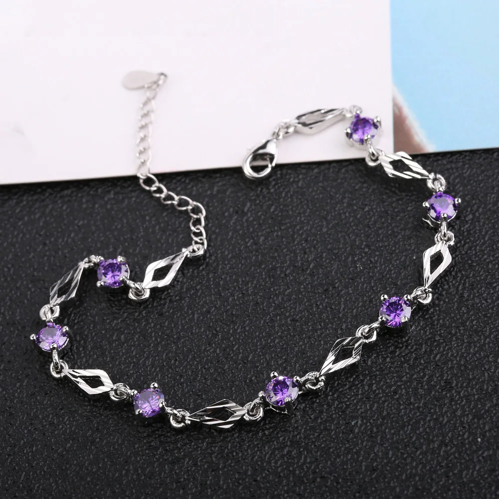 Fashion Purple Crystal Charm Bracelet&Bangle For Women Girl Pulseras Mujer Wedding Bridal Valentine's Jewelry Gift
Fashion Purple Crystal Charm Bracelet&Bangle For Women Girl Pulseras Mujer Wedding Bridal Valentine's Jewelry Gift