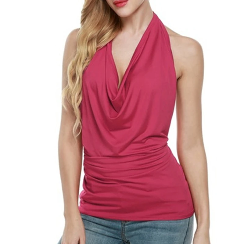 Summer T-shirt Deep V Halter Top Tees New Fashion Backless Tops Sexy Sleeveless Hanging Neck T Shirt For Woman Bigsweety
Summer T-shirt Deep V Halter Top Tees New Fashion Backless Tops Sexy Sleeveless Hanging Neck T Shirt For Woman Bigsweety