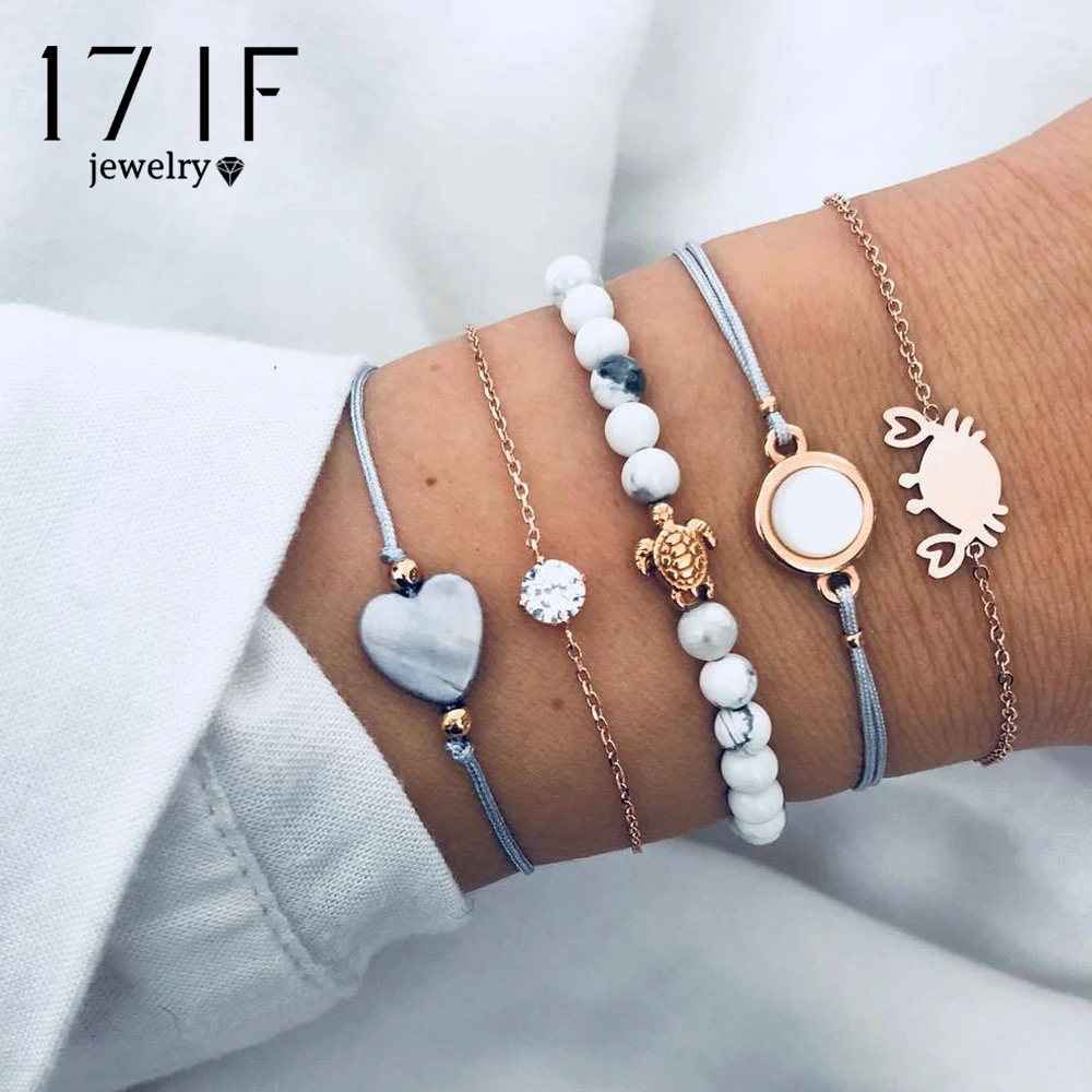 Bohemian Turtle Crab Heart Charm Bracelet Bangle For Women Fashion Natural Stone Beads Strand Bracelets Sets Jewelry Gifts 2019
Bohemian Turtle Crab Heart Charm Bracelet Bangle For Women Fashion Natural Stone Beads Strand Bracelets Sets Jewelry Gifts 2019