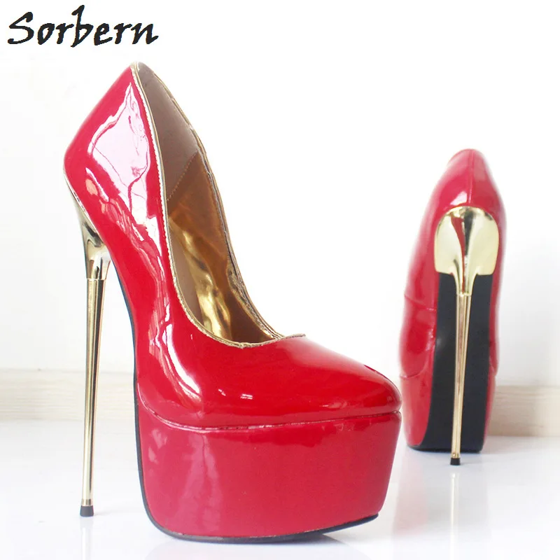 Sorbern 2018 Sandals Open Toe Platform Red and White Shoes Ladies 15cm High Heels Sandals Summer Womens Shoes Size 10 Custom