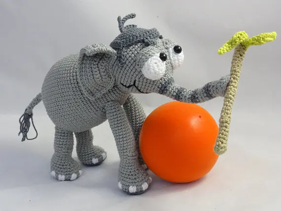 Вязание амигуруми Джамбо игрушка слон погремушки куклы|doll rattle|elephant rattletoy rattle |