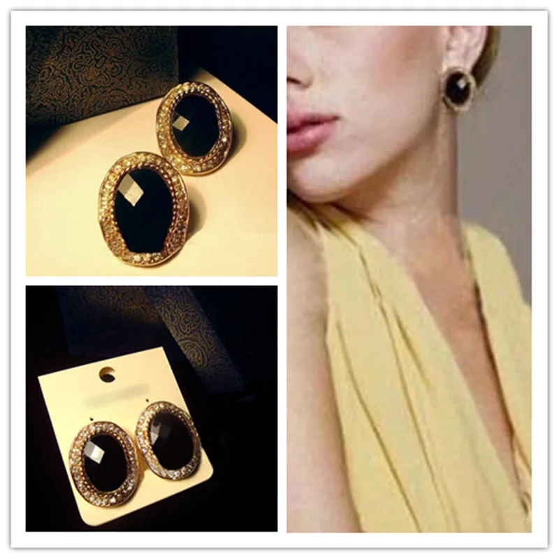 European and American retro black gem Imitation earrings for women exaggerated imitation atmosphere 4ED271
European and American retro black gem Imitation earrings for women exaggerated imitation atmosphere 4ED271