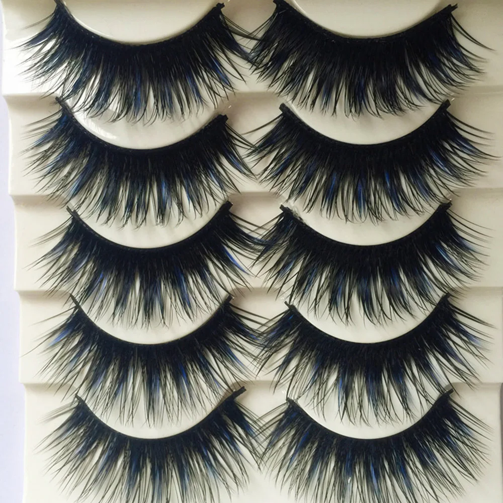 5Pairs Handmade Double Colour Blue+Black Soft Thick Cross False Eyelashes Fake Eye Lashes Makeup Cosmetic Beauty Extension Tools
5Pairs Handmade Double Colour Blue+Black Soft Thick Cross False Eyelashes Fake Eye Lashes Makeup Cosmetic Beauty Extension Tools
