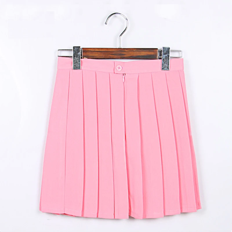 Wholesale Mini Skirt High Waist Pleated Skirts JK Student Girls Solid