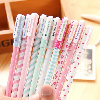 B34 Pack of 10pcs Cute Flower Colorful Gel Pen Set Kawaii Korean Stationery Creative Gift School Supplies