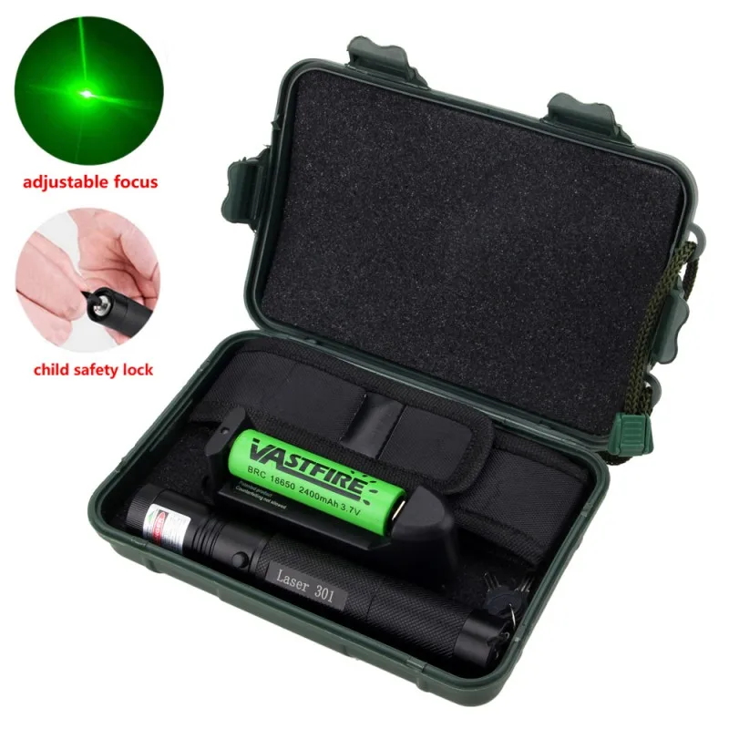High Power Hunting laser dot sight Burning Focus 532nm Green Laser Pointer Pen+18650 Battery+Charger+Safe Key+Case+Cloth Cover
High Power Hunting laser dot sight Burning Focus 532nm Green Laser Pointer Pen+18650 Battery+Charger+Safe Key+Case+Cloth Cover