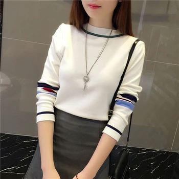 Black White Striped Women Knitted Sweater Pullovers Spring Autumn Colorblock Long Sleeve Tops Korean Casual Basic Pullover Khaki
Black White Striped Women Knitted Sweater Pullovers Spring Autumn Colorblock Long Sleeve Tops Korean Casual Basic Pullover Khaki