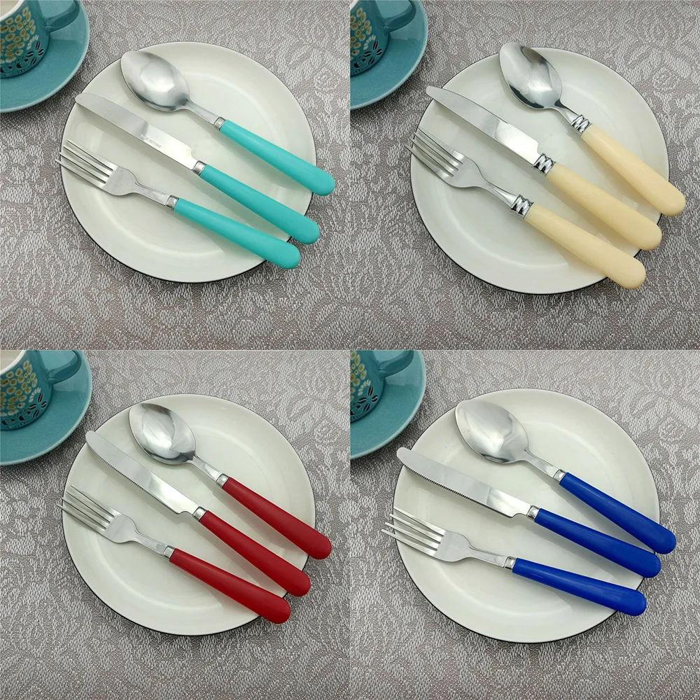 3Pcs/Set Splice Dinnerware Stainless Steel Mirror Blue White Handle Plastic Kids Silverware Western Cutlery Set For Home Party
3Pcs/Set Splice Dinnerware Stainless Steel Mirror Blue White Handle Plastic Kids Silverware Western Cutlery Set For Home Party