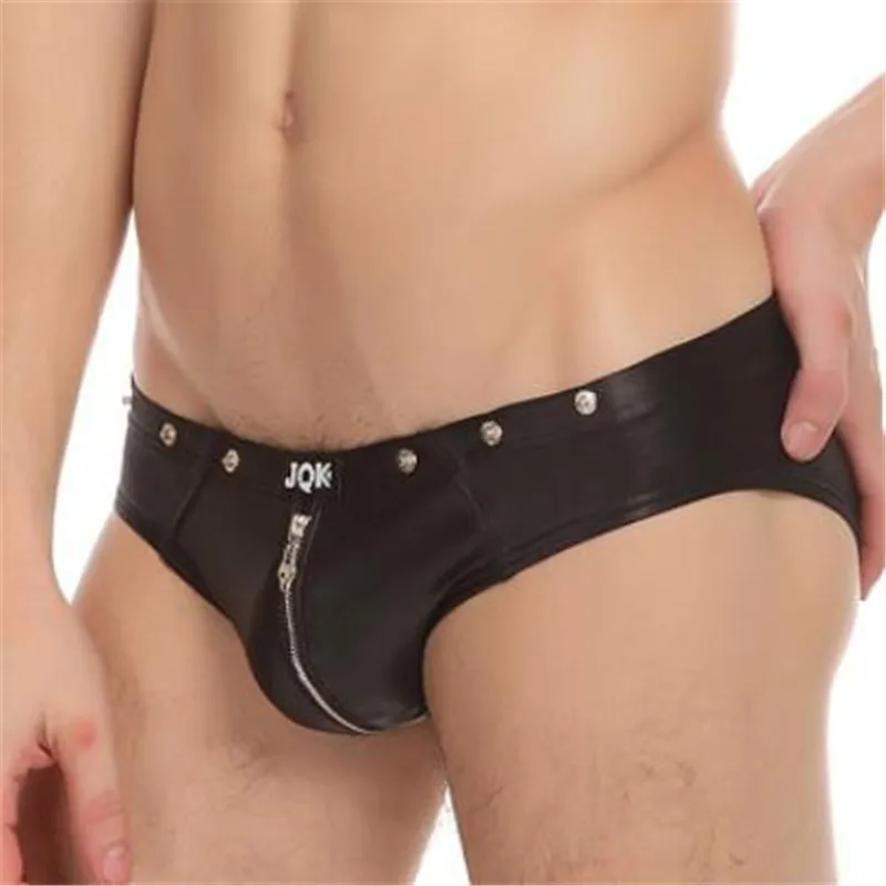 2016 underwear male sexy panties zipper rivet faux leather japanned leather costumes pants mens briefs
2016 underwear male sexy panties zipper rivet faux leather japanned leather costumes pants mens briefs
