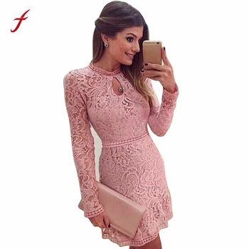 Feitong Vestidos Women Fashion Sexy Lace Club Dress 2018 O-Neck Sleeve Pink Evening Party Dresses Vestido De Festa Brasil Trend
Feitong Vestidos Women Fashion Sexy Lace Club Dress 2018 O-Neck Sleeve Pink Evening Party Dresses Vestido De Festa Brasil Trend