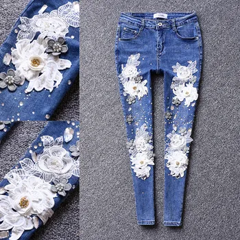2019 Spring Summer New Floral Embroidery Jeans Women Skinny Fashion Denim Pants Trousers Pockets Bottom Plus Size
2019 Spring Summer New Floral Embroidery Jeans Women Skinny Fashion Denim Pants Trousers Pockets Bottom Plus Size