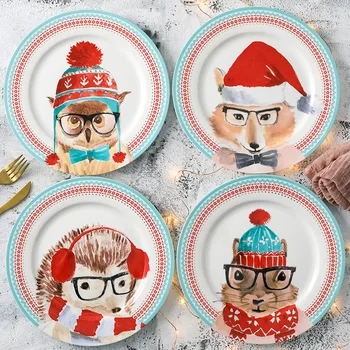 10Inch Christmas Animal Combined Plates Set Ceramic Plates Fox Elk Giraffe Zebra Pattern Plates Steak Breakfast Cake Fruits
10Inch Christmas Animal Combined Plates Set Ceramic Plates Fox Elk Giraffe Zebra Pattern Plates Steak Breakfast Cake Fruits