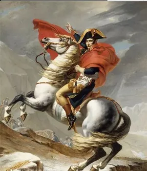 

Hand Painted Portrait Classical Oil Painting on Canvas Napoleon Crossing the Alps, 1801 by Jacques Louis David Home Decor Art