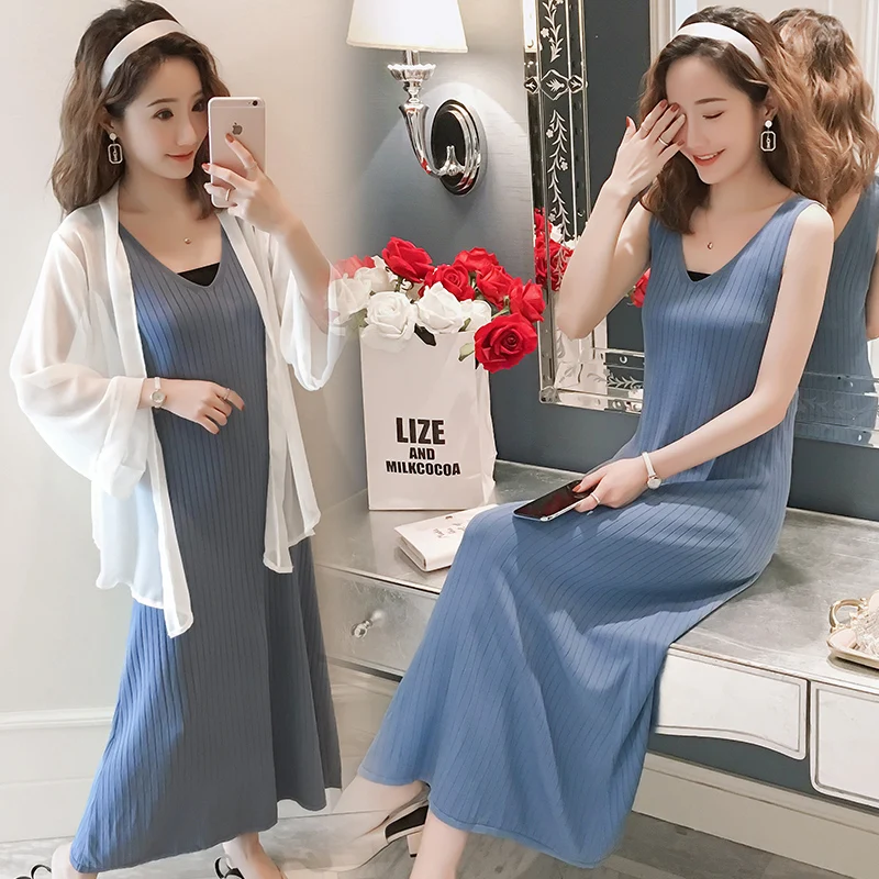 Solid Color 2019 Summer Spring Maternity Clothing Vest Dress Both Side V-neck Fit and Flare Ankle-length Sundress Pregnant Women
Solid Color 2019 Summer Spring Maternity Clothing Vest Dress Both Side V-neck Fit and Flare Ankle-length Sundress Pregnant Women