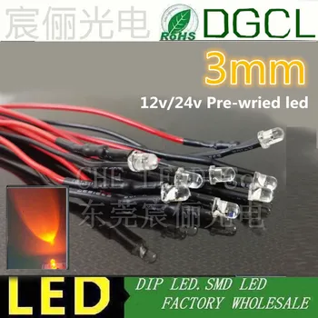Hot sale 100pcs Pre wired 3mm Bright Orange LEDs Bulb 20cm Prewired 12V/24V LED Lamp
Hot sale 100pcs Pre wired 3mm Bright Orange LEDs Bulb 20cm Prewired 12V/24V LED Lamp