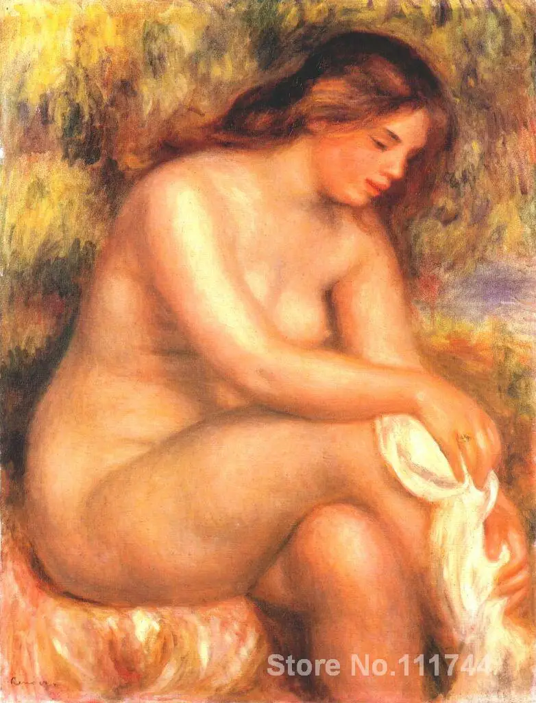 

Nude Paintings by Pierre Auguste Renoir Bather drying her leg reproduction art High quality Hand painted