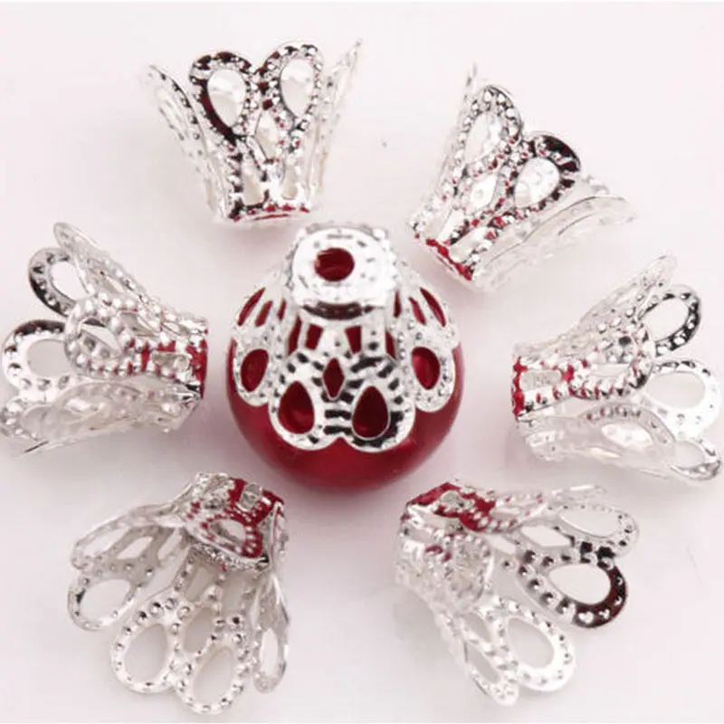 100 Pieces Filigree Flower Cup Shape Silver Loose Bead Caps for Jewelry Making
100 Pieces Filigree Flower Cup Shape Silver Loose Bead Caps for Jewelry Making