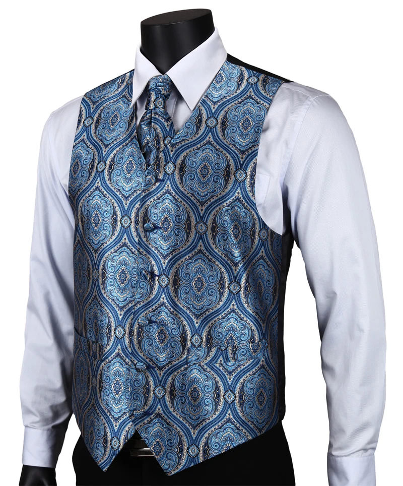 VE16 Navy Blue Paisley Top Design Wedding Men 100% Silk Waistcoat Vest Pocket Square Cufflinks Cravat Set for Suit Tuxedo
VE16 Navy Blue Paisley Top Design Wedding Men 100% Silk Waistcoat Vest Pocket Square Cufflinks Cravat Set for Suit Tuxedo