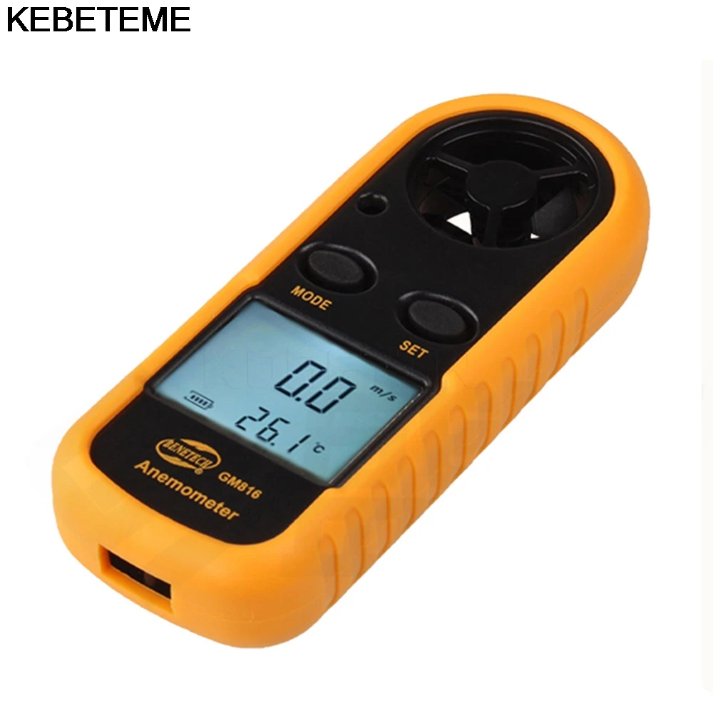 

KEBETEME Anemometer Digital Hand-held Wind Speed Gauge Meter Thermo Anemometer Infrared Thermometer With LCD Backlight Display