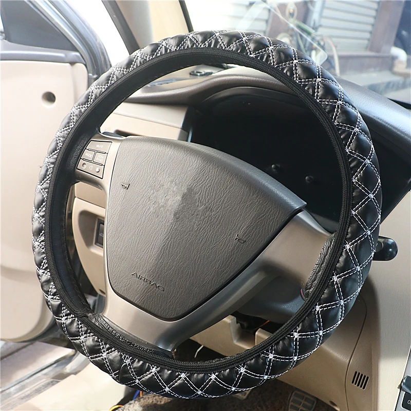 Automobile Wheel Cover PU Material Car Steering Wheel Cover Elastic Hubs Black White And Black Red Steering Cover Free mailing
Automobile Wheel Cover PU Material Car Steering Wheel Cover Elastic Hubs Black White And Black Red Steering Cover Free mailing