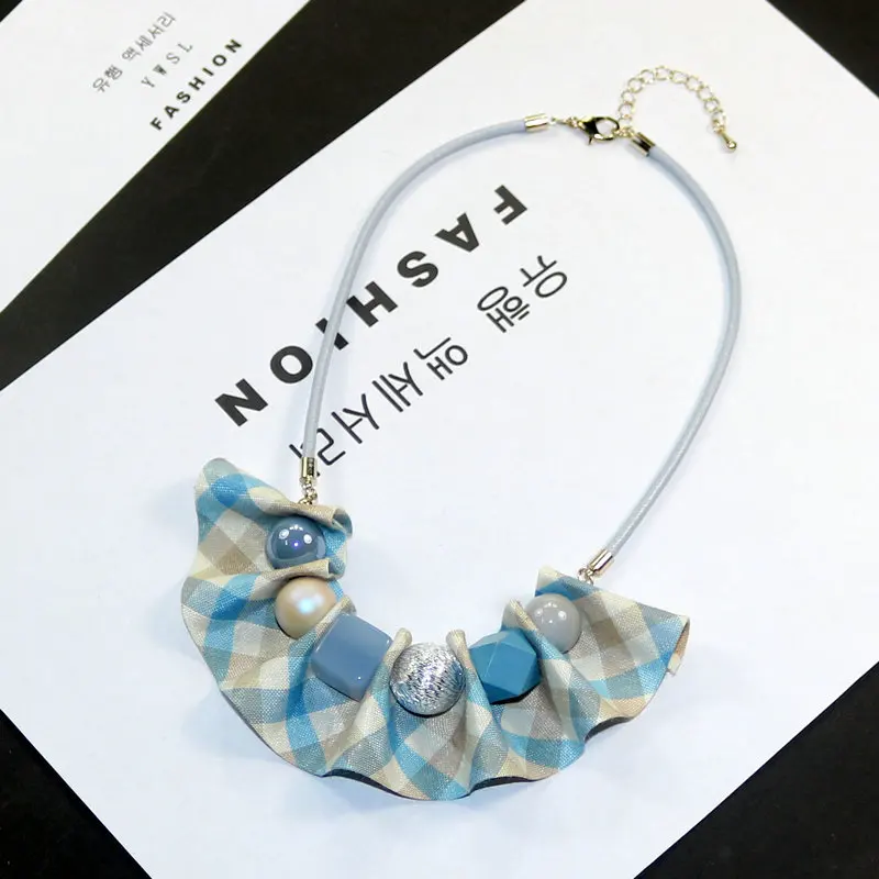 Classic Candy Color Fresh New Woman Necklaces Jewelry Plaid Ribbon Bowknot Beads Pendant Rope Chain Necklace Fashion Accessories
Classic Candy Color Fresh New Woman Necklaces Jewelry Plaid Ribbon Bowknot Beads Pendant Rope Chain Necklace Fashion Accessories