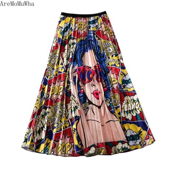 AreMoMuWha Printed Large Pendulum A Word Pleated Half Length Skirt Female 2019 Summer New High Waist Pleated Women Skirt QX1109
AreMoMuWha Printed Large Pendulum A Word Pleated Half Length Skirt Female 2019 Summer New High Waist Pleated Women Skirt QX1109
