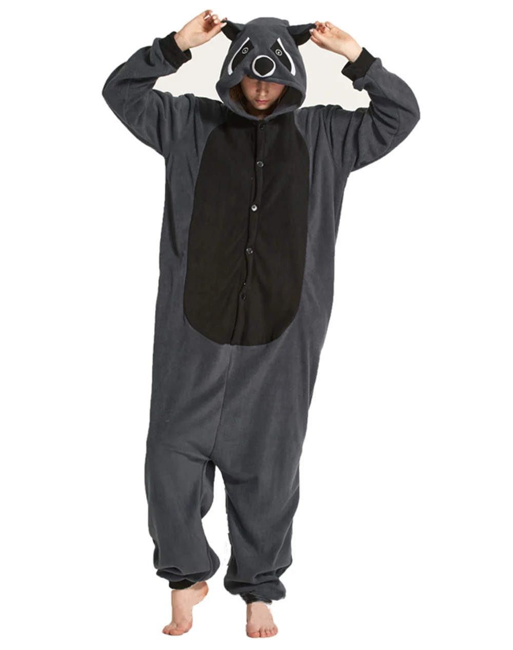 grey raccoon pajamas1