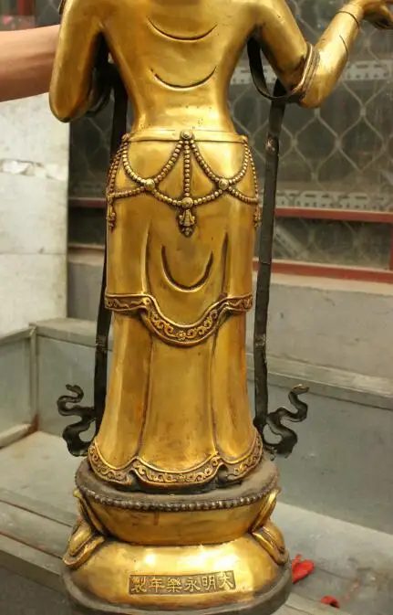 S0838 32" Tibet Bronze Gilt Buddhism Vajra Buddha Statue Tara Kwan-Yin Guan Yin Joss