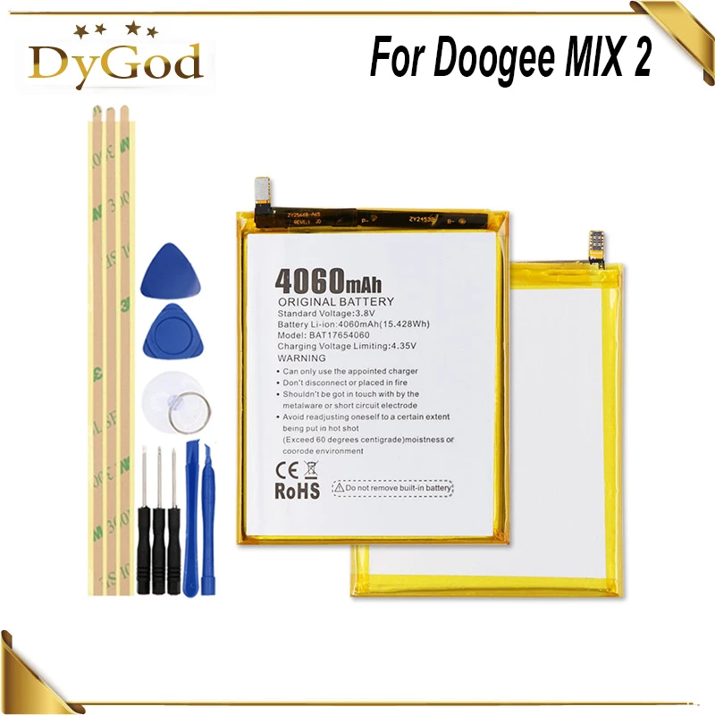 DyGod 4060mAh 3.8V Battery for Doogee MIX 2 High Quality mobile phone Battery with tools
DyGod 4060mAh 3.8V Battery for Doogee MIX 2 High Quality mobile phone Battery with tools