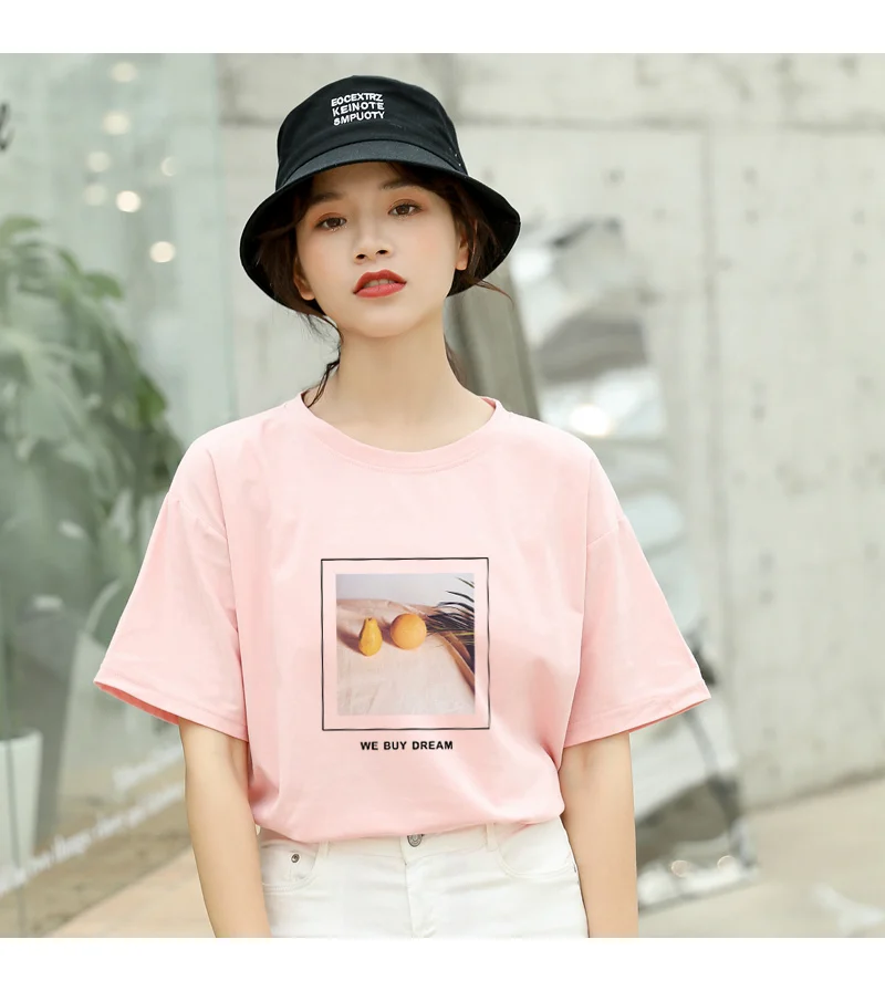 Summer New Harajuku Short Sleeve Funny Printed T Shirt Women O-neck Cotton Tops Tee Shirt Femme Streetwear Casual Korean Clothes (8)