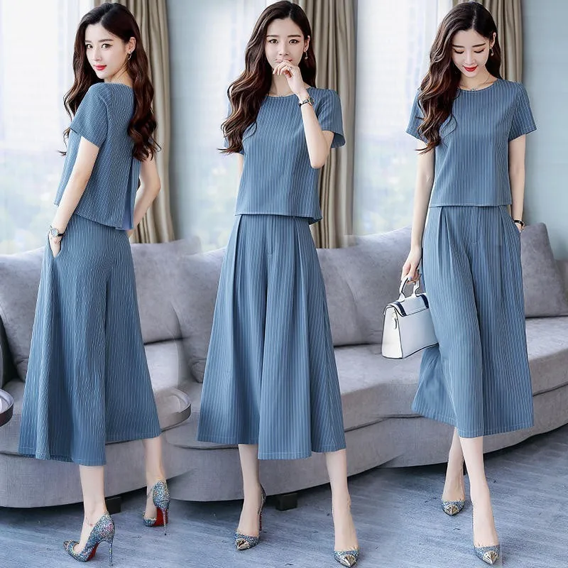 Goddess Wide Leg Pants 2019 Summer Dress New Women's Temperament Fashion Two-piece Set Very Fairy Suit Pants
Goddess Wide Leg Pants 2019 Summer Dress New Women's Temperament Fashion Two-piece Set Very Fairy Suit Pants