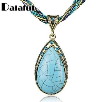 Antique Tear Drop Gem Bohemia Pendant Glass Beads Cord Rope Chain Clavicle Necklace Free Shipping B022
Antique Tear Drop Gem Bohemia Pendant Glass Beads Cord Rope Chain Clavicle Necklace Free Shipping B022