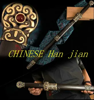 Boutique Ebony Wood Saya/Brass Inlay Gem Knife Fitted /Folded Damascus Double edge Sharp Chinese Sword Battle Ready Han Jian
Boutique Ebony Wood Saya/Brass Inlay Gem Knife Fitted /Folded Damascus Double edge Sharp Chinese Sword Battle Ready Han Jian